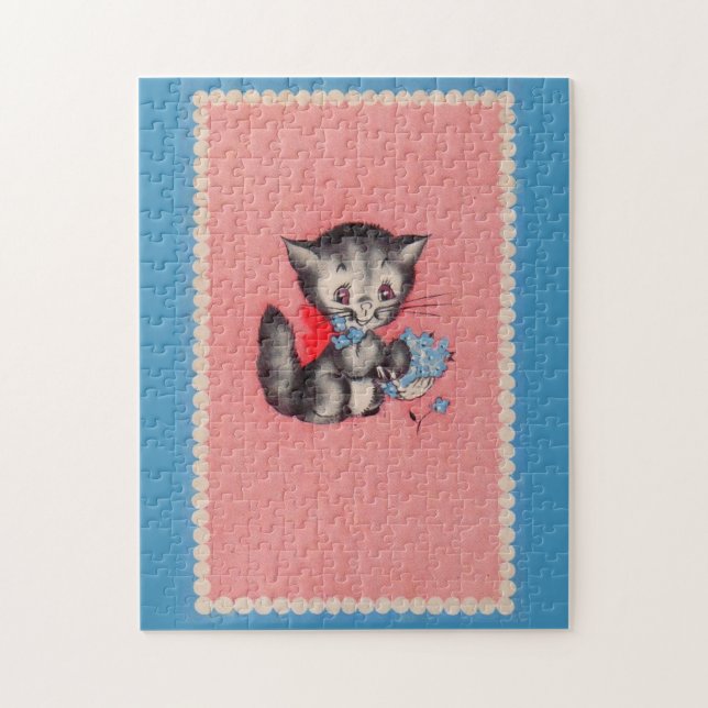 Quebra-cabeça gatinho doce (Vertical)
