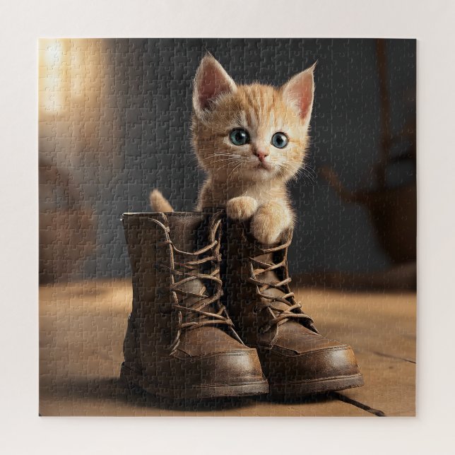 Quebra-cabeça Gatinho em Bota Velha (Vertical)