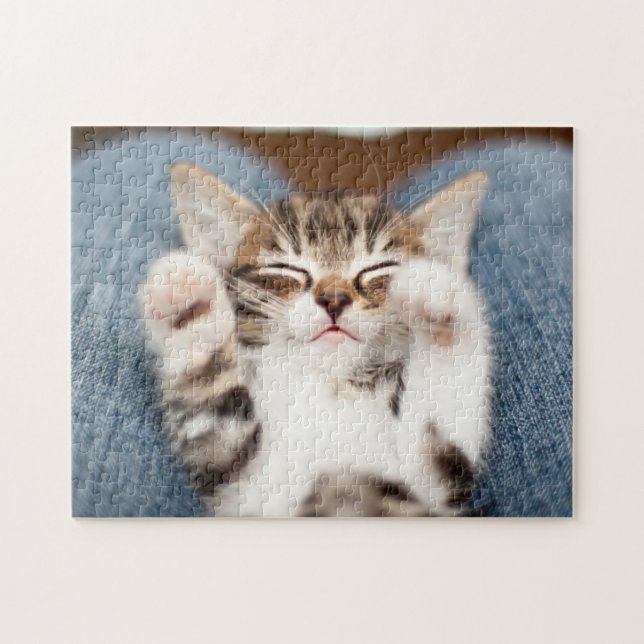 Quebra-cabeça Gatinho em meu regaço (Horizontal)