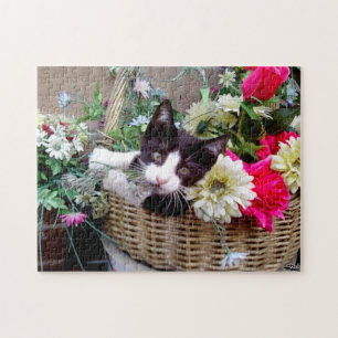 Quebra-cabeça Gatinho em uma cesta