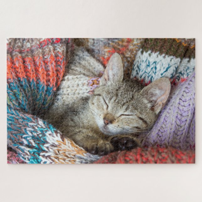 Quebra-cabeça Gatinho Gatinho Gato Fofo Fofo Borrão Quebra-cabeç (Horizontal)