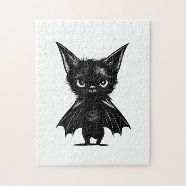 Quebra-cabeça Gatinho Preto, Grumpy, Do Dia Das Bruxas (Vertical)