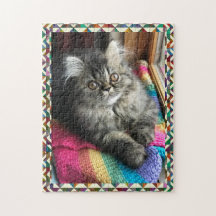 Gatinho Quilter Tabletop desafiando o Quebra-cabeç