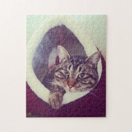 Quebra-cabeça Gatinho Tabby Na Fotografia De Fechamento Do Hut