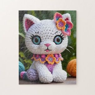 Quebra-cabeça Gatinho Único Amigurumi: crochet Adorável de Gato