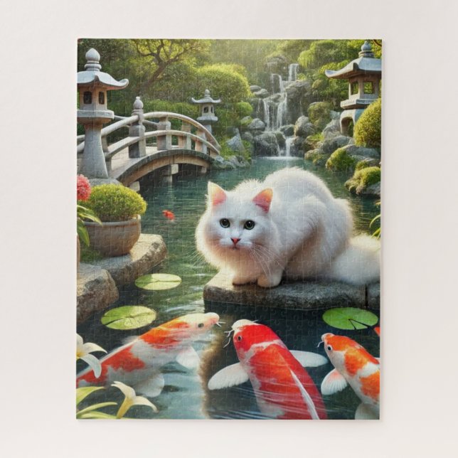 Quebra-cabeça Gatinho Zen Garden (Vertical)