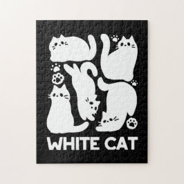 Quebra-cabeça Gatinhos Brancos Silhuettes - Design de Felinos Co
