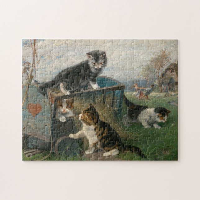 Quebra-cabeça Gatinhos Brincando | Julius Adam, o Younger (Horizontal)