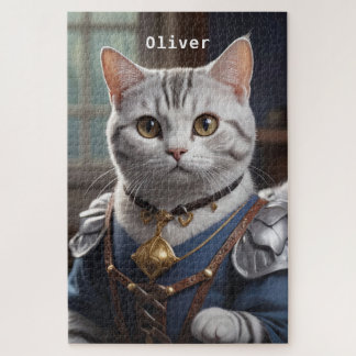 Quebra-cabeça Gato American Shorthair Cavaleiro Real Majestoso 