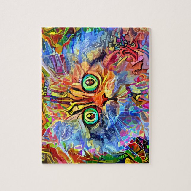 Quebra-cabeça Gato Arco-Íris de olhos insetos (Vertical)