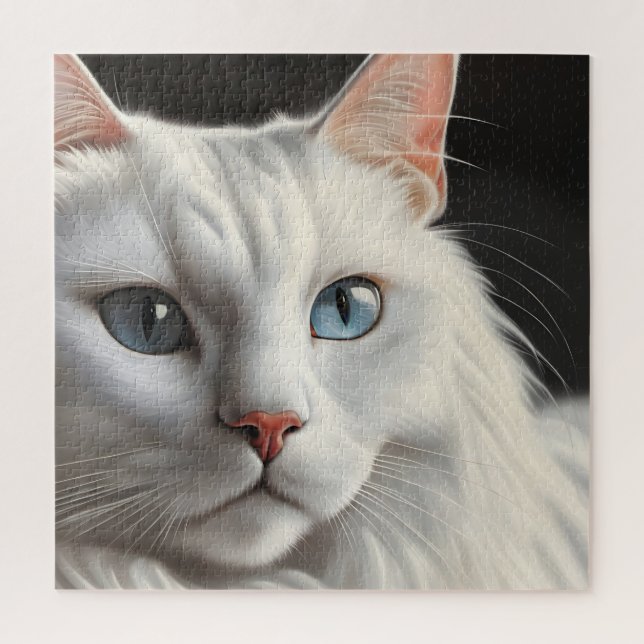 Quebra-cabeça Gato Branco (Vertical)