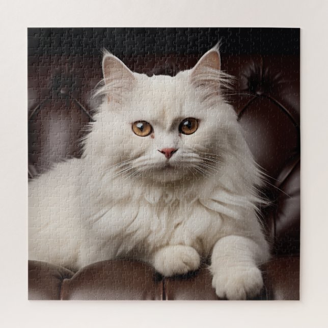 Quebra-cabeça Gato branco majestoso (Vertical)