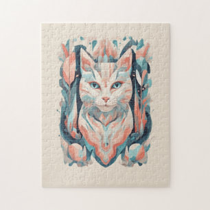 Quebra-cabeça Gato colorido estético mosaico