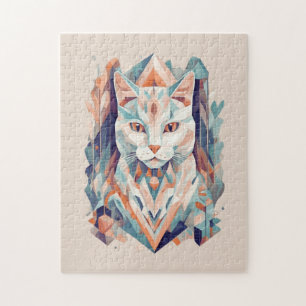 Quebra-cabeça Gato colorido estético mosaico