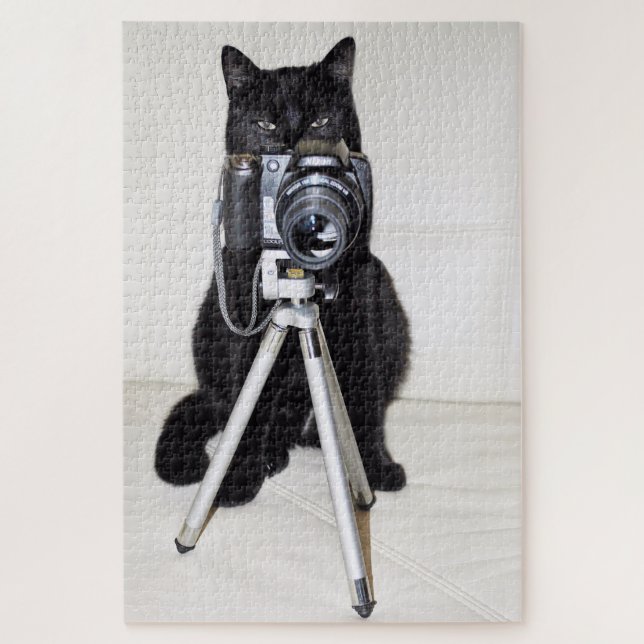 Quebra-cabeça Gato com a câmera (Vertical)
