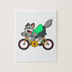 Quebra-cabeça Gato com Bicicleta