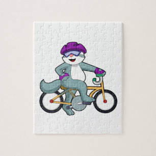 Quebra-cabeça Gato com Bicicleta