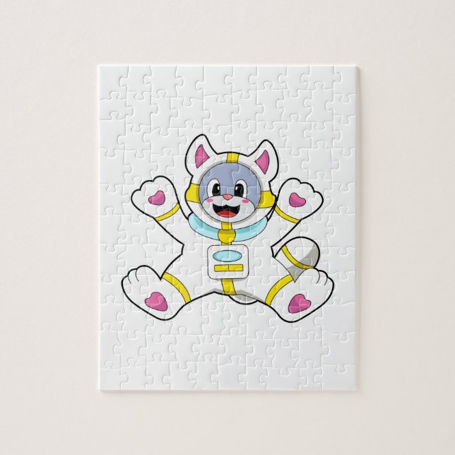 Quebra-cabeça Gato como astronauta na fantasia (Vertical)