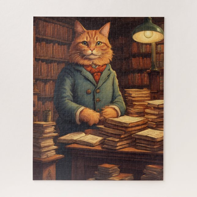Quebra-cabeça gato da biblioteca #10 puzzle (Vertical)