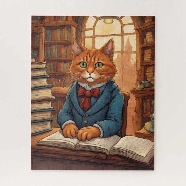 Quebra-cabeça gato da biblioteca #11 puzzle (Vertical)