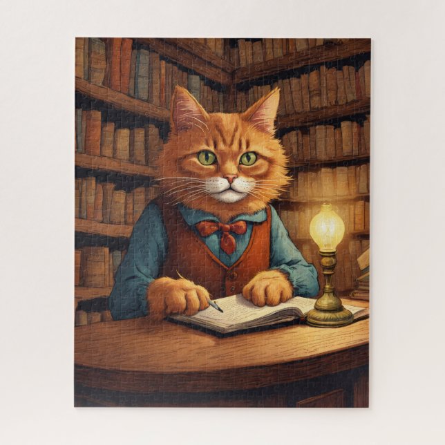Quebra-cabeça gato da biblioteca #18 puzzle (Vertical)