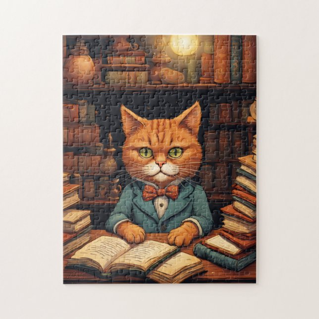 Quebra-cabeça gato da biblioteca #5 puzzle (Vertical)