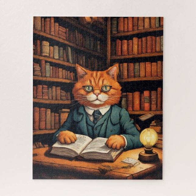 Quebra-cabeça gato da biblioteca #7 puzzle (Vertical)