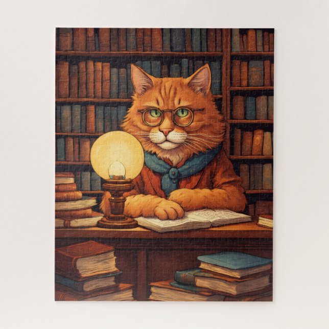 Quebra-cabeça gato da biblioteca #9 puzzle (Vertical)