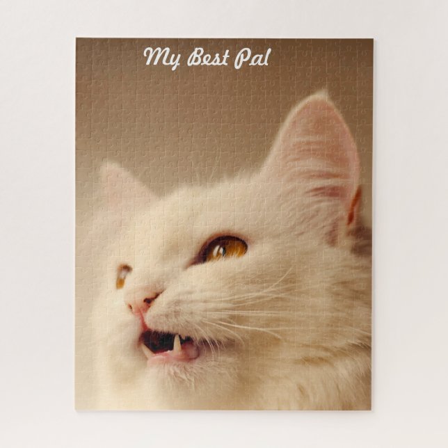 Quebra-cabeça Gato de Angora Turco. (Vertical)