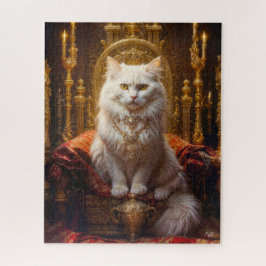 Quebra-cabeça Gato de Cabelos Brancos Cercado por Ornamento Dour