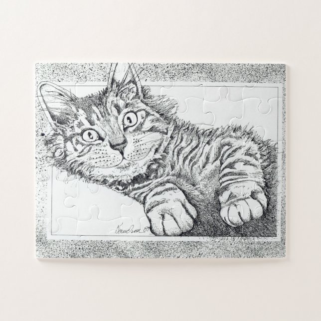 Quebra-cabeça Gato de caneta e Tinta (Horizontal)