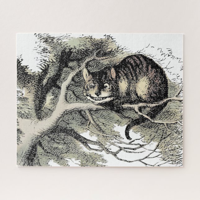 Quebra-cabeça Gato de Cheshire Alice Mundo das Maravilhas Clássi (Horizontal)