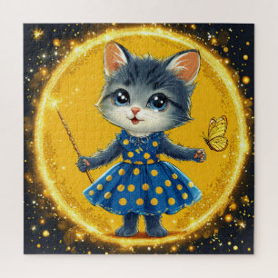 Quebra-cabeça Gato de desenho animado fofo
