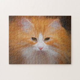 Quebra-cabeça Gato de Gato Branco Branco Bonito Flagrante