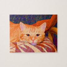 Gato de gato malhado alaranjado bonito engraçado