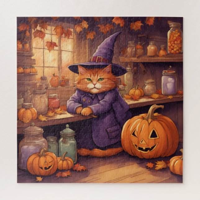Quebra-cabeça gato de halloween #1 puzzle (Vertical)