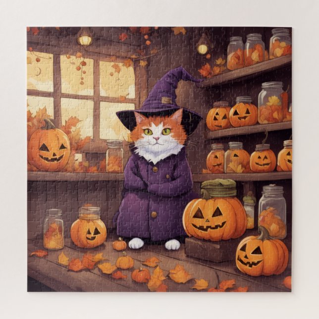 Quebra-cabeça gato de halloween #2 puzzle (Vertical)