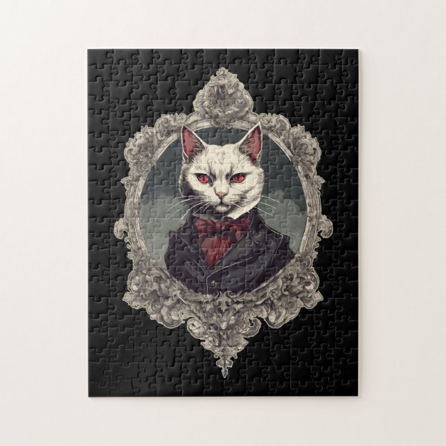 Quebra-cabeça Gato de Halloween, Gato de Vampiro (Vertical)