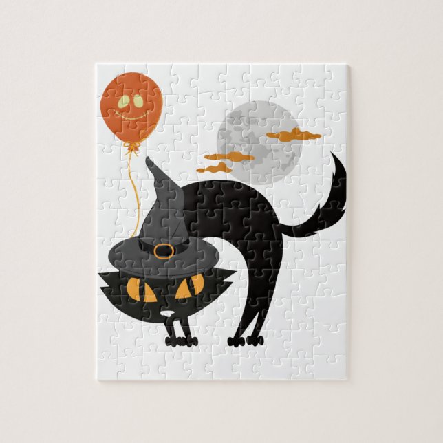 Quebra-cabeça Gato de Halloween Spooky (Vertical)