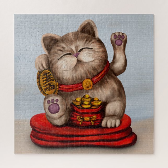 Quebra-cabeça Gato de Maneki-neko Beckoning (Vertical)