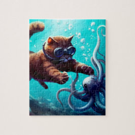 Quebra-cabeça Gato de mergulho