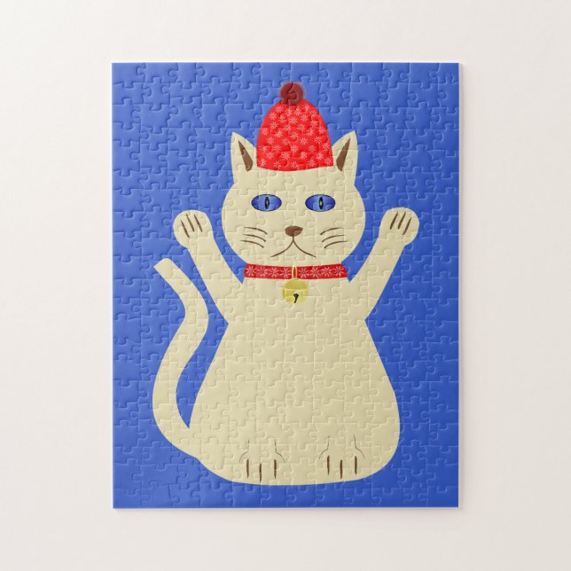 Quebra-cabeça Gato de Natal Fofo (Vertical)