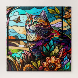 Quebra-cabeça Gato De Vidro Mantido