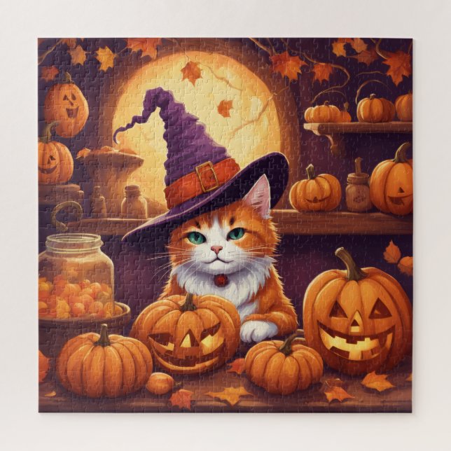 Quebra-cabeça gato do halloween #7 puzzle (Vertical)