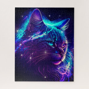 Quebra-cabeça Gato Gatinho do Espaço de Galáxia Gasto Fantasy Ab
