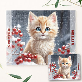 Quebra-cabeça Gato Gato Gato Gato Gatinho de inverno Nome Person