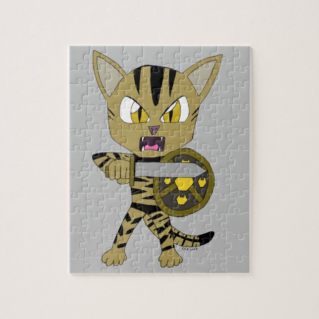 Quebra-cabeça Gato Guerreiro Chibi (Vertical)