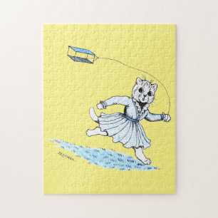 Quebra-cabeça Gato Jogando pipa, Louis Wain