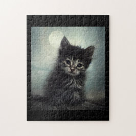 Quebra-cabeça Gato misterioso à luz da lua