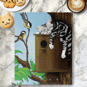 Quebra-cabeça Gato na Birdhouse